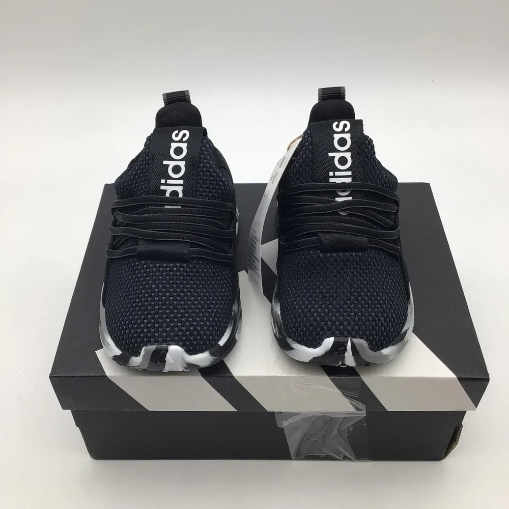 Adidas Lite Racer Adapt 7.0 I Kids Sneakers Black White IH1527 Size 5K NEW